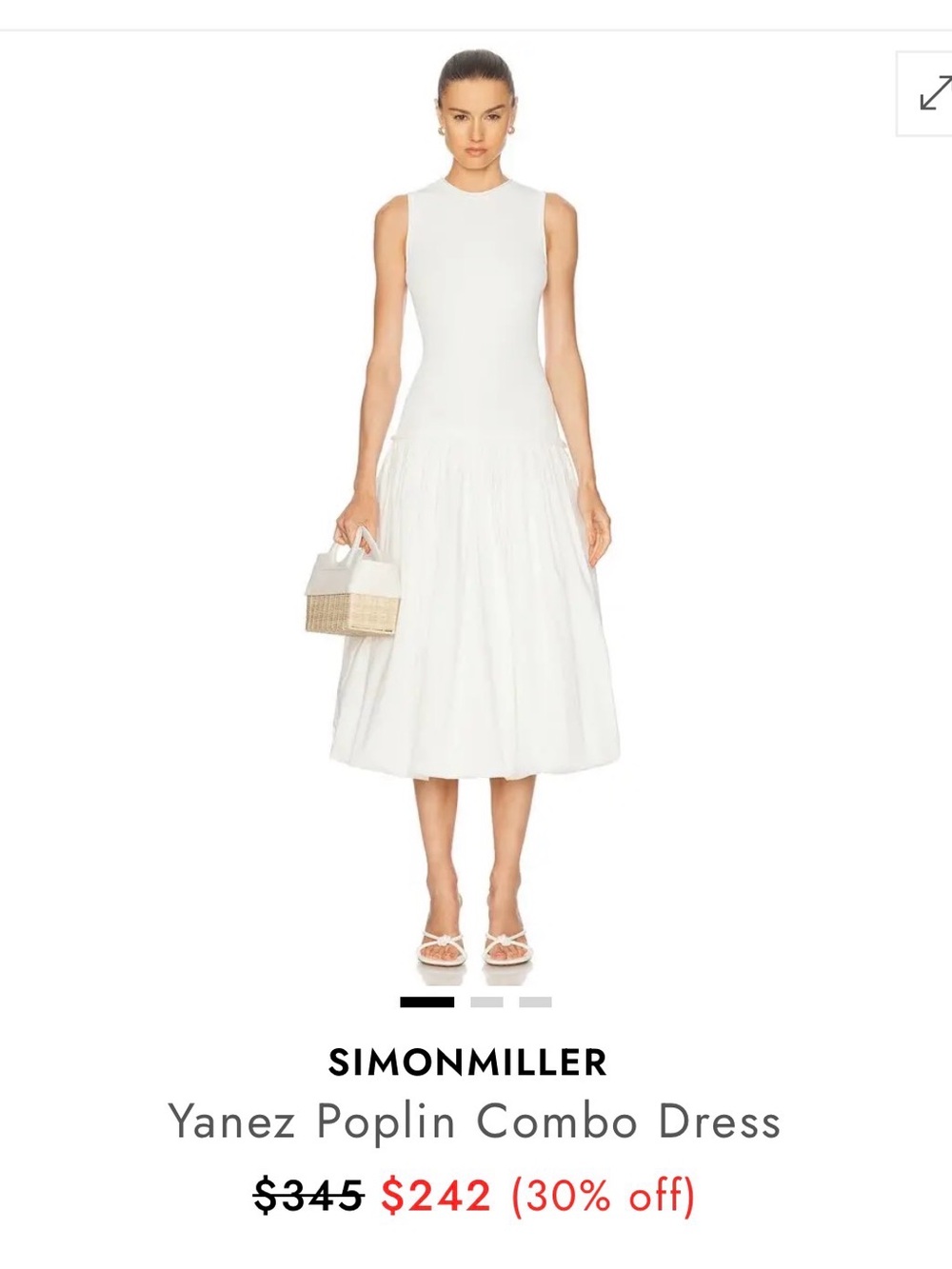 Simon Miller White Sleeveless Midi Dress